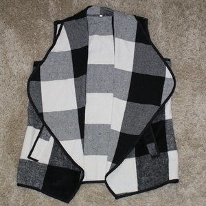 Black and White Plaid Vest